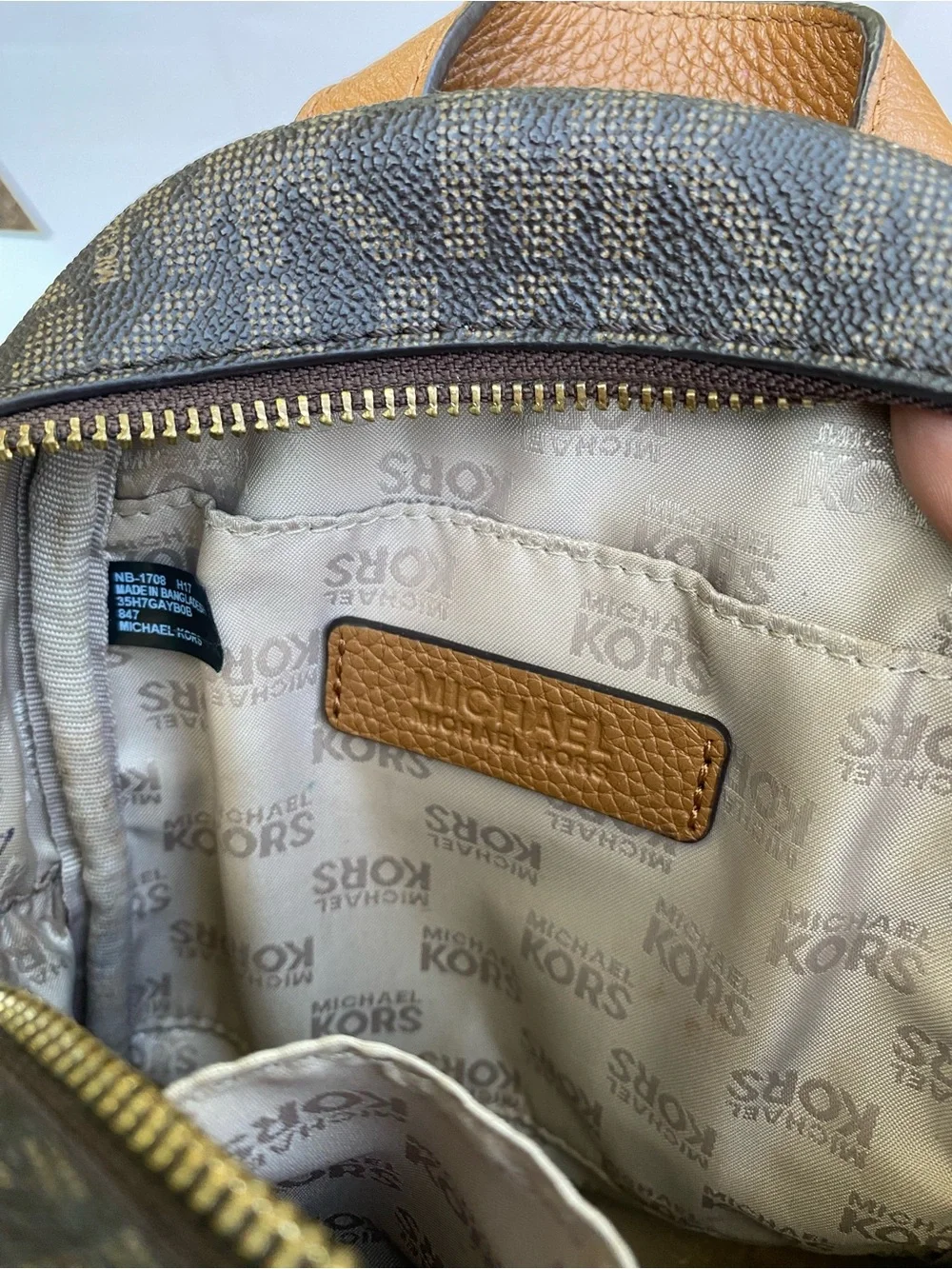 Michael Kors Brown MK Logo  iBackpack with Tan Accents🤎✨